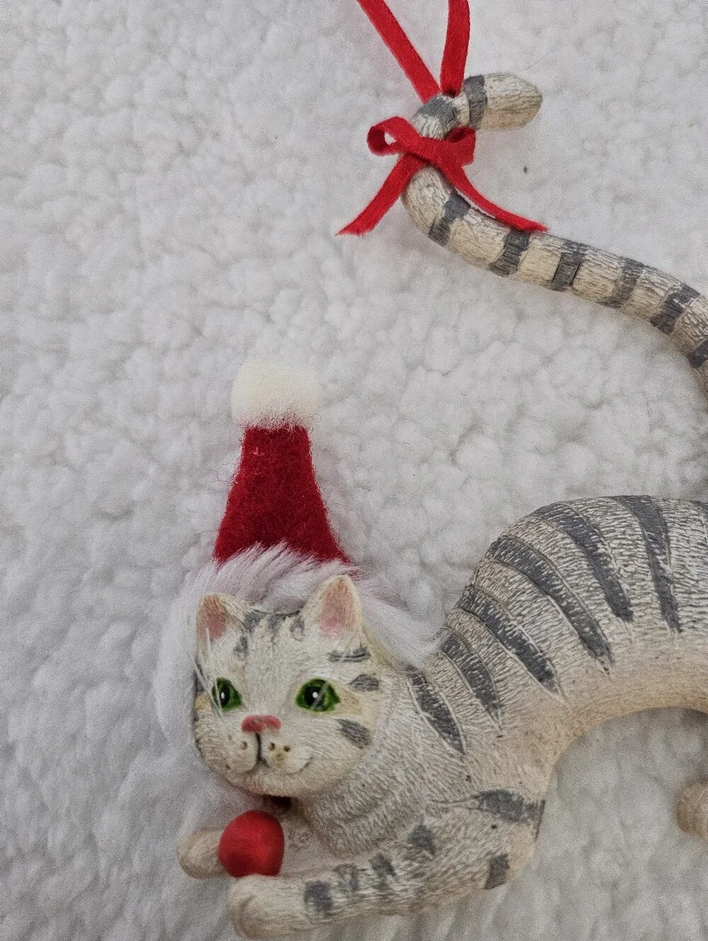 Cat With A Ref Santa Hat, Christmas Ornament, Kurt S. Adler,